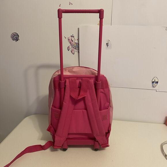 Girl Novelty Disney Princess Mini Suitcase Rolling Backpack 4x12” School Travel - Picture 6 of 13